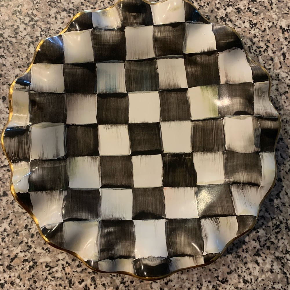 Mackenzie Childs Courtly Check Fluted Dessert Plate